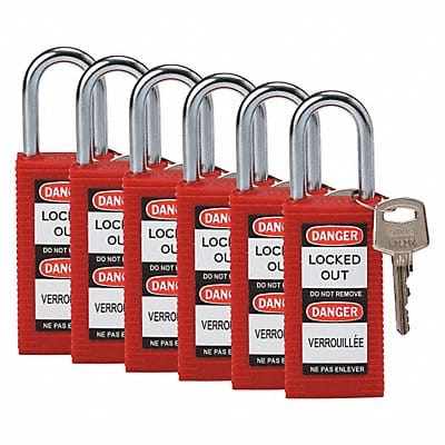 Lockout Padlock KA Red 3 H PK6