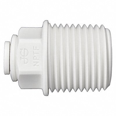 Male Connector White 1/4 Tube PK10