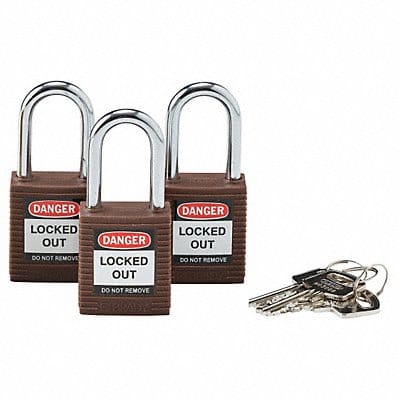 H1698 Lockout Padlock KA Brown 1-3/4 H PK3