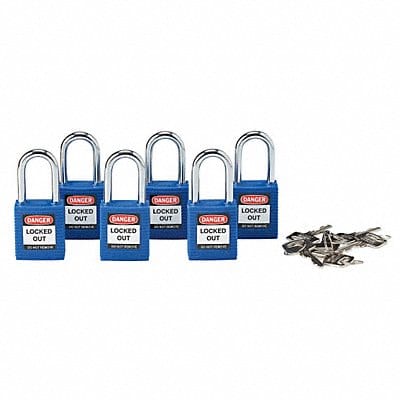 H1699 Lockout Padlock KA Blue 1-3/4 H PK6