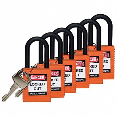 H1705 Lockout Padlock KD Orange 1-3/4 H PK6