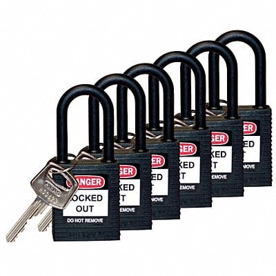 H1705 Lockout Padlock KD Black 1-3/4 H PK6