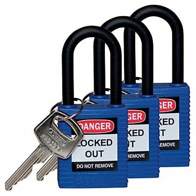 H1706 Lockout Padlock KA Blue 1-3/4 H PK3