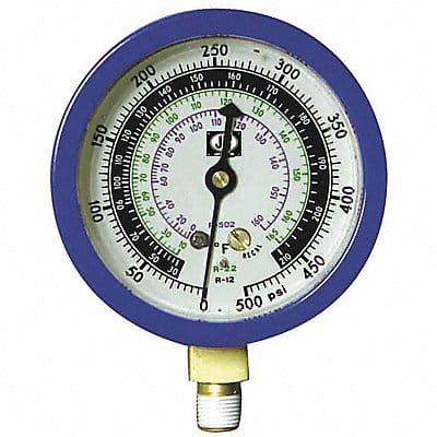 Gauge 3-1/8 In Dia Low Side Blue 500 psi