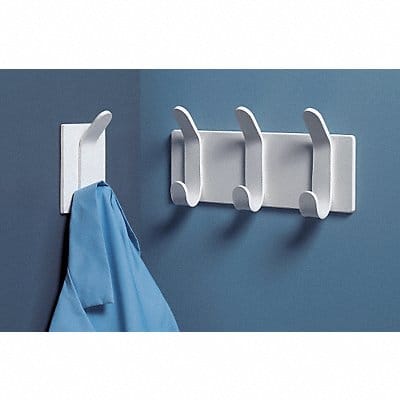 Double Point Hook Magnetic Plastic White