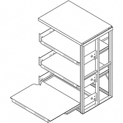 Roll Out Shelving 36inx72inx48in Add-On