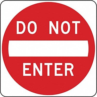 D9624 Do Not Enter Traffic Sign 24 x 24