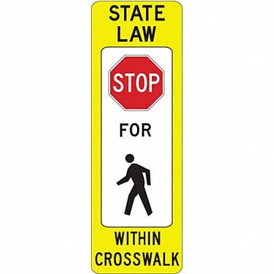 State Law Stop Pedestrian Sign 36 x 12