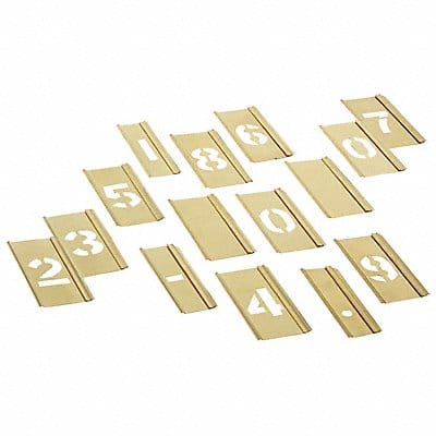 Stencil Set Numbers Brass