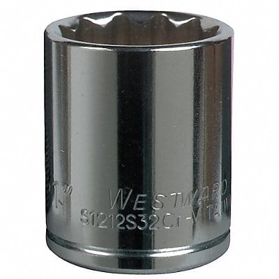 Socket Steel Chrome 1/4 in