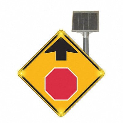 LED Sign Stop Sign Ahead Aluminum 30x30