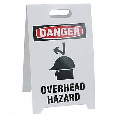 Floor Safety Sign White Plastic 20 in H