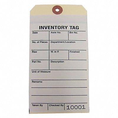 Two-Part Inventory Tag Cardstock PK100