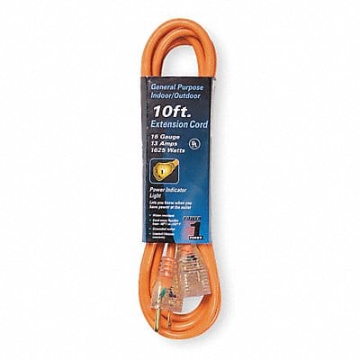 Extension Cord 10ft 16Ga 13A SJTW Orange