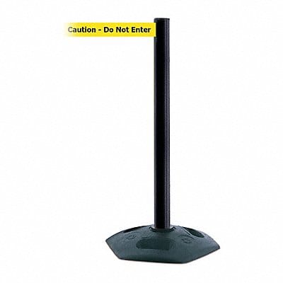 D0033 Barrier Post with Belt PVC Black