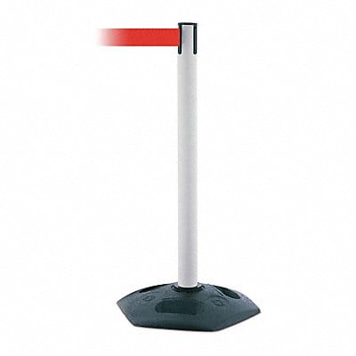 D0032 Barrier Post with Belt 7-1/2 ft L Red