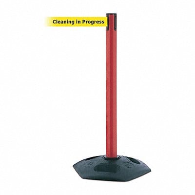 D0033 Barrier Post with Belt PVC Red