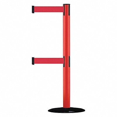 D0016 Barrier Post with Belt 7-1/2 ft L Red