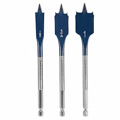 Spade Blade Drill Set 3pc Carbon Steel