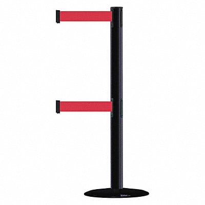 D0016 Barrier Post with Belt 7-1/2 ft L Red