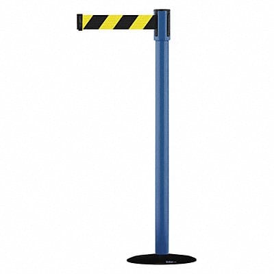 D0007 Barrier Post with Belt Blue