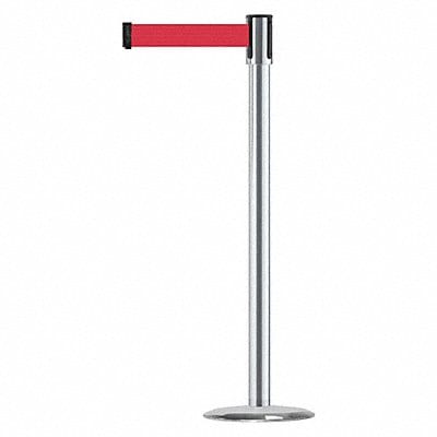 D0009 Barrier Post with Belt 7-1/2 ft L Red