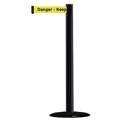 D0031 Barrier Post with Belt PVC Black