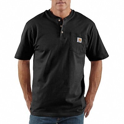 K7959 Short Sleeve Henley Black 2XL