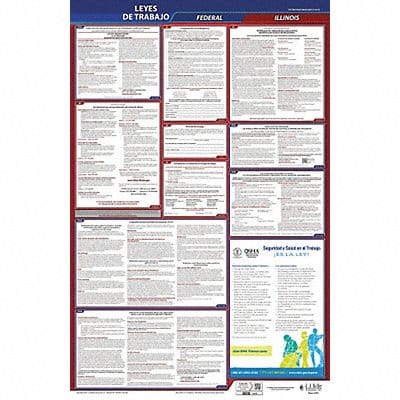 Labor Law Poster Fed/STA IL SP 26inH 3yr