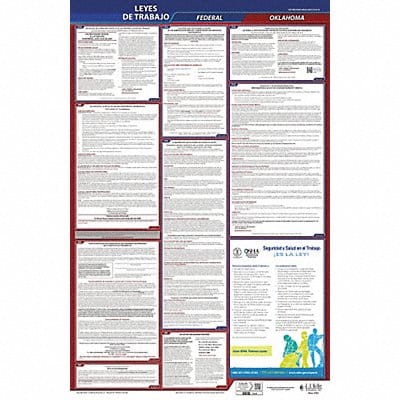 Labor Law Poster Fed/STA OK SP 26inH 3yr