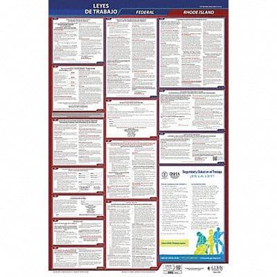 Labor Law Poster Fed/STA RI SP 26inH 1yr