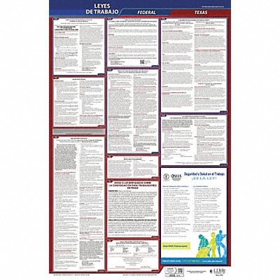 Labor Law Poster Fed/STA TX SP 26inH 1yr