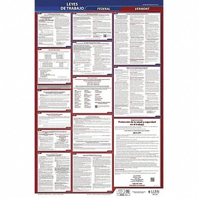 Labor Law Poster Fed/STA VT SP 26inH 1yr