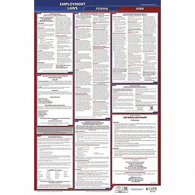 LaborLaw Poster Fed/STA IA ENG 26inH 3yr