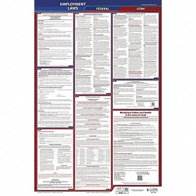 LaborLaw Poster Fed/STA UT ENG 26inH 3yr