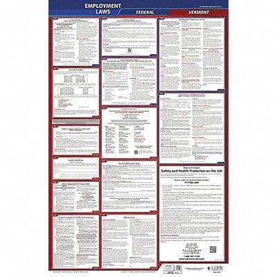 LaborLaw Poster Fed/STA VT ENG 26inH 3yr