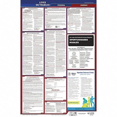 Labor Law Poster Fed/STA KS SP 40Wx26inH