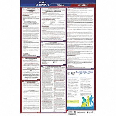 Labor Law Poster Fed/STA MS SP 40Wx26inH