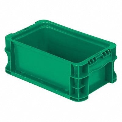 Straight Wall Container Green Solid HDPE