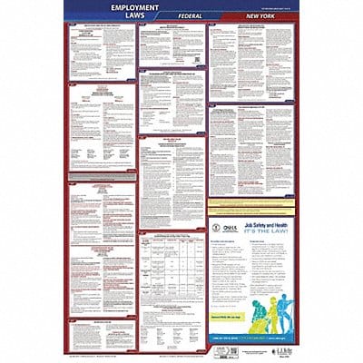 LaborLaw Poster Fed/STA NY ENG 26inH 1yr