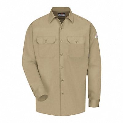 FR Long Sleeve Shirt Button Khaki L