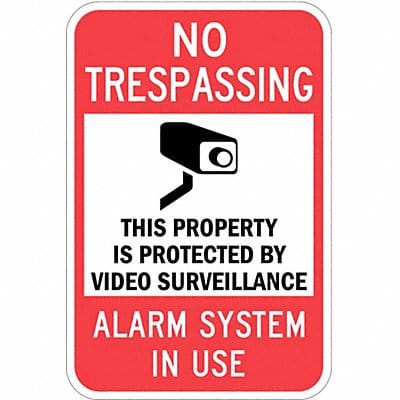 Rflctv No Trespassing Sign 18x12in Alum