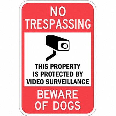 Rflctv No Trespassing Sign 18x12in Alum