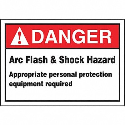 Arc Flash Label 3 1/2 inx5 in Vinyl