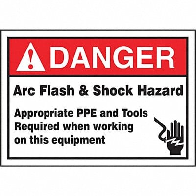 Arc Flash Label 3 1/2 inx5 in Vinyl