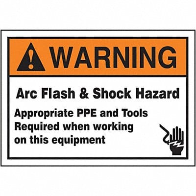 Arc Flash Label 3 1/2 inx5 in Vinyl