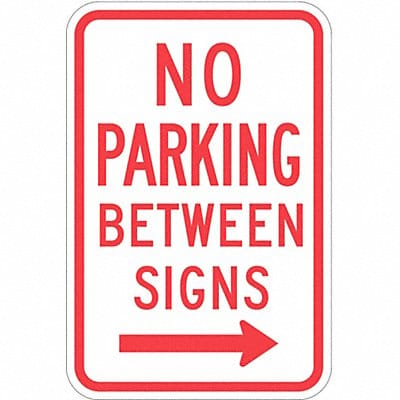 No Parking Between Parking Sign 18 x12