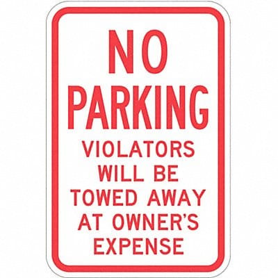 Tow Zone No Parking Sign 18 x 12