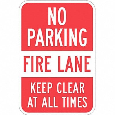 Fire Lane No Parking Sign 18 x 12