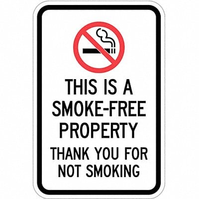 Reflective No Smoking Sign 18x12in Alum